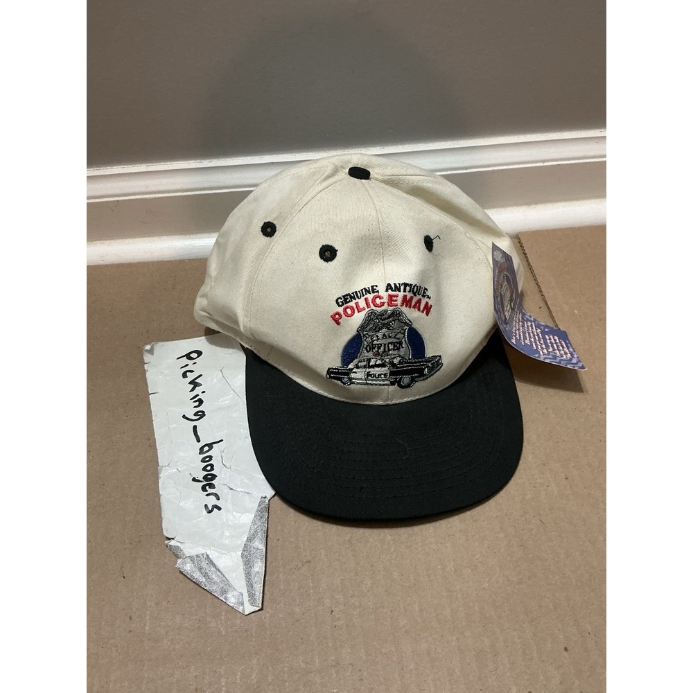 Genuine Antique Policeman Embroidered Snapback Twill Hat USA 1995 NWT Vintage